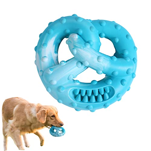 BEE&FLOWER Hundespielzeug Unzerstörbar Kauspielzeug Brezel Design Zahnreinigung Interaktives Spielzeug für große kleine Hunde von BEE&FLOWER