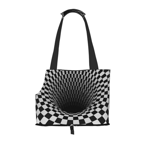 Tragetasche für Haustiere, tragbare Reise-Hundehandtasche mit Sicherheits-Metallschnalle für U-Bahn-Wanderungen, Abstrakte geometrische optische 3D-Wirbel-Illusion Tragetasche für Haustiere, tragbare Reise-Hundehandtasche mit Sicherheits-Metallschnalle für U-Bahn-Wanderungen, Abstrakte geometrische optische 3D-Wirbel-Illusion von BEEOFICEPENG