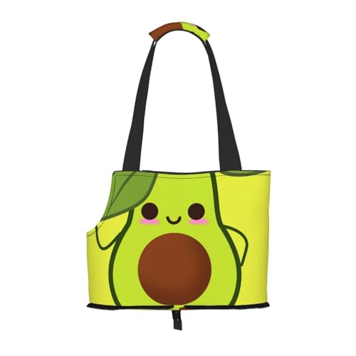 Tragetasche für Haustiere, tragbare Reise-Hundehandtasche mit Sicherheits-Metallschnalle für U-Bahn-Wanderungen, Avocado-Cartoon von BEEOFICEPENG