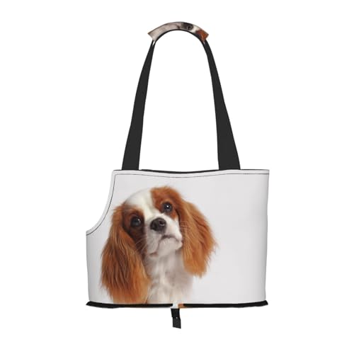 Tragetasche für Haustiere, tragbare Reise-Hundehandtasche mit Sicherheits-Metallschnalle für U-Bahn-Wanderungen, Cavalier King Charles Spaniel von BEEOFICEPENG