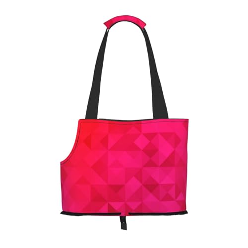 Tragetasche für Haustiere, tragbare Reise-Hundehandtasche mit Sicherheits-Metallschnalle für U-Bahn-Wanderungen, Fuchsia Dreieck Geometrisch von BEEOFICEPENG