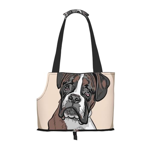 Tragetasche für Haustiere, tragbare Reise-Hundehandtasche mit Sicherheits-Metallschnalle für U-Bahn-Wanderungen, Hund Boxer von BEEOFICEPENG