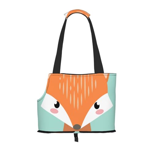 Tragetasche für Haustiere, tragbare Reise-Hundehandtasche mit Sicherheits-Metallschnalle für U-Bahn-Wanderungen, Kindisch, Karikatur, Fuchs, Tier von BEEOFICEPENG