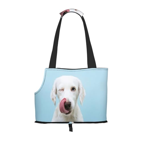 Tragetasche für Haustiere, tragbare Reise-Hundehandtasche mit Sicherheits-Metallschnalle für U-Bahn-Wanderungen, Lustiger Labrador von BEEOFICEPENG