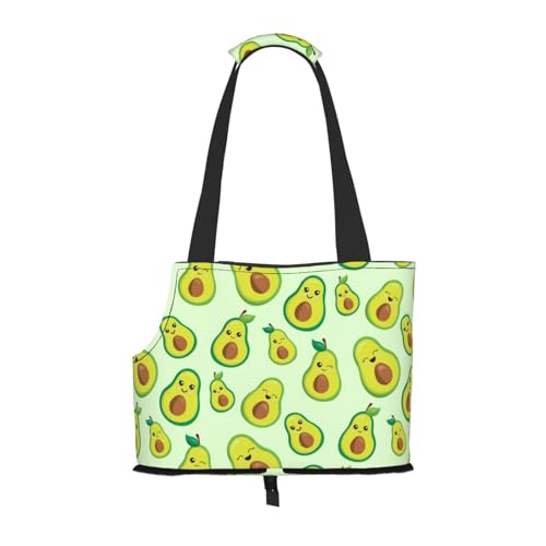 Tragetasche für Haustiere, tragbare Reise-Hundehandtasche mit Sicherheits-Metallschnalle für U-Bahn-Wanderungen, Niedlicher Avocado-Aufdruck von BEEOFICEPENG