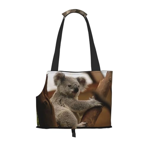 Tragetasche für Haustiere, tragbare Reise-Hundehandtasche mit Sicherheits-Metallschnalle für U-Bahn-Wanderungen, Niedlicher Koala auf Baum von BEEOFICEPENG