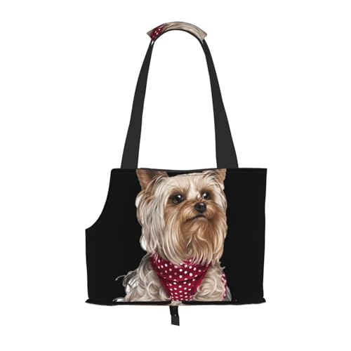 Tragetasche für Haustiere, tragbare Reise-Hundehandtasche mit Sicherheits-Metallschnalle für U-Bahn-Wanderungen, Yorkshire Terrier Teetasse Hund Baby von BEEOFICEPENG