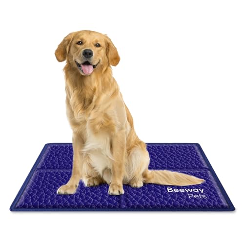 BEEWAY kühlmatte für Hunde, Kratzfeste aluminiumfolien Material, Kühlmatte für Haustiere, Gelpad für Hunde und Katzen im heißen Sommer – 88x60 cm von BEEWAY