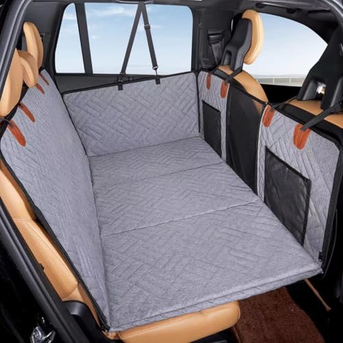 Hundedecke Auto Rückbank,für Mitsubishi Outlander EX 2007-2013. Hundehängematte mit Harter Unterseite, Netzfenster und Aufbewahrungstasche,A von BEEZAYT