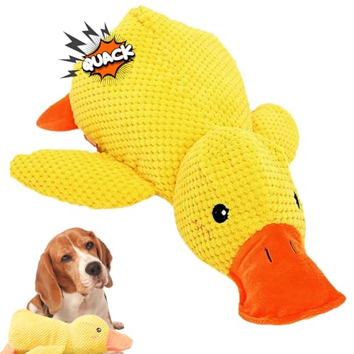 BEGA PET The Mellow Dog Toys Beruhigende Ente Hundespielzeug – Beruhigendes Plüsch für aggressive Kauer, Quacksalber, Quacksalber, interaktive Enten für drinnen und draußen, robust, Gelb, 45 cm von BEGA PET