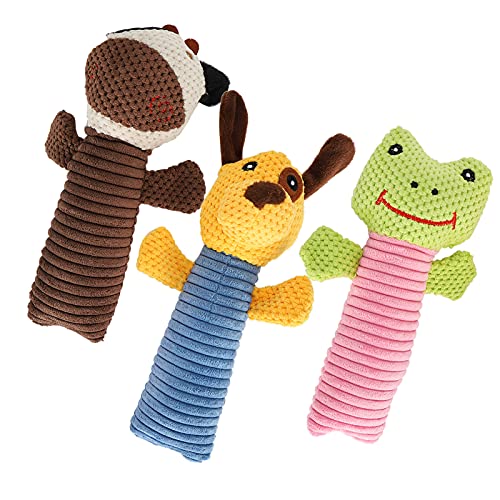 BEIJIALY 3-teiliges Quietschspielzeug für Haustiere, Langlebiges Welpenspielzeug, Niedliches Schnickschnack-Plüschspielzeug für Hunde, Kauspielzeug für Hunde, Plüsch-Hundespielzeug, Ausgestopftes Hund von BEIJIALY