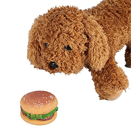 BEIJIALY Hamburger-Hundespielzeug, Quietschendes Hamburger-Kauspielzeug, Haustierspielzeug mit Sound, Hamburger-Lebensmittelform, Quietschendes Welpen-Hundespielzeug, Zubehör, Welpen-Kauspielzeug für von BEIJIALY