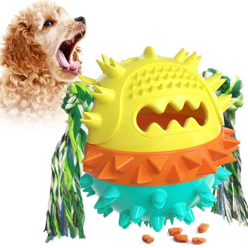 BEIJIALY Hundespielzeugbälle, Quietschendes Hundespielzeug, Leckerli-Spender, Springender Ball, Erzeugt Geräusche, TPR-Hundekauspielzeug, Interaktives Hundespielzeug für Hunde, (Blauer See) von BEIJIALY