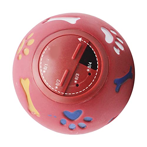 BEIJIALY Leckerli-Ball für Hunde, Leckerli-Spenderball für Hunde, Interaktives Futterausgabe-Welpen-Puzzle-Spielzeug, Langsames Füttern, Verstellbares Kau-Welpen-Puzzle-Ball-Spielzeug(Rot 7,5 cm) von BEIJIALY
