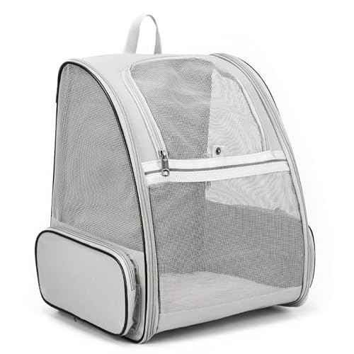 BEIKOTT Rucksack für Katzen, Welpen, Hunde und Vögel, hochwertiges Leder, Airline-genehmigt, belüftet transparente Kapseltrage für Reisen/Wandern/Outdoor von BEIKOTT