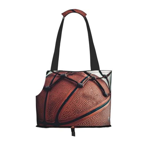 Basketball-Sporttasche, bedruckt, faltbar, für Welpen, Katzen, Reisetasche, Haustier-Tragetasche, Rucksäcke von BEIVGOXL