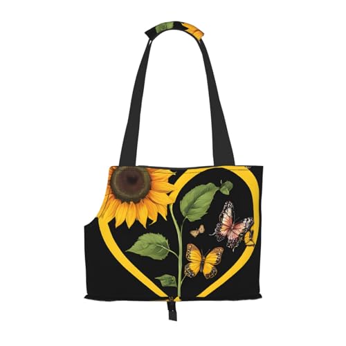 Blessed to Be Called Nana Sonnenblume bedruckte faltbare Haustiertasche – tragbare Reisetasche für Welpen, Katzen, Haustier-Tragetasche, Rucksäcke von BEIVGOXL