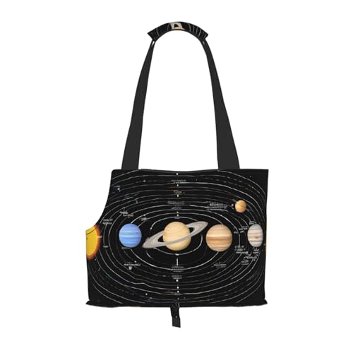 Exploring The Solar System Printed Foldable Pet Bag - Portable Puppy Cat Travel Handbag Tote,Pet Carrier Backpacks von BEIVGOXL