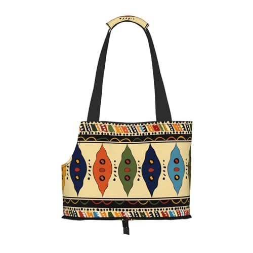 Faltbare Haustiertasche im Bohemia-Stil, traditionelles afrikanisches Muster, bedruckt, tragbare Reisetasche für Welpen, Katzen, Haustier-Tragetasche, Rucksäcke von BEIVGOXL