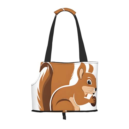 Faltbare Haustiertasche mit Cartoon-Eichhörnchen-Motiv, tragbare Reisetasche für Welpen, Katzen, Haustier-Tragetasche, Rucksäcke von BEIVGOXL