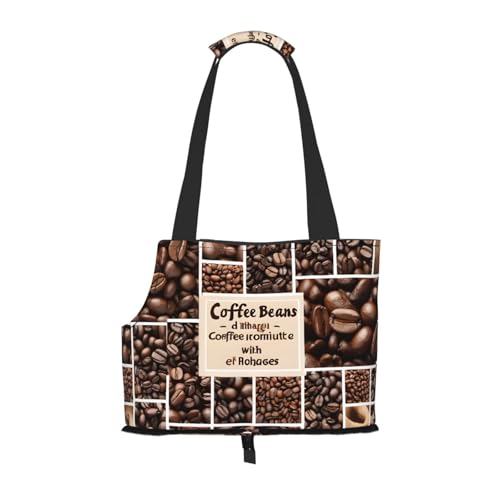 Faltbare Haustiertasche mit Kaffee-Collage, tragbar, für Welpen, Katzen, Reisetasche, Haustier-Tragetasche, Rucksäcke von BEIVGOXL