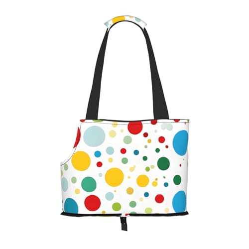 Faltbare Haustiertasche mit Twister Polka Dots, tragbare Reisetasche für Welpen, Katzen, Haustier-Tragetasche, Rucksäcke von BEIVGOXL