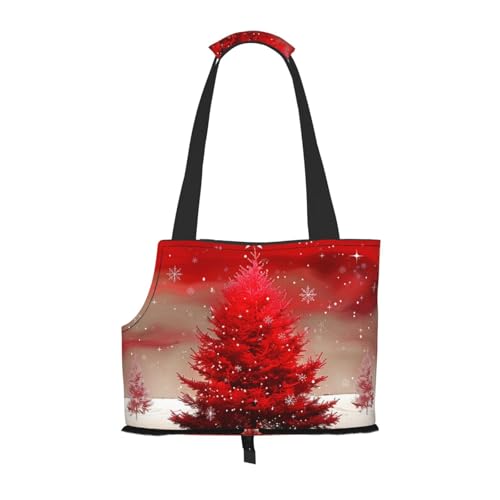 Faltbare Haustiertasche mit Weihnachtsbaum-Motiv, tragbar, für Welpen, Katzen, Reisetasche, Haustier-Tragetasche, Rucksäcke von BEIVGOXL