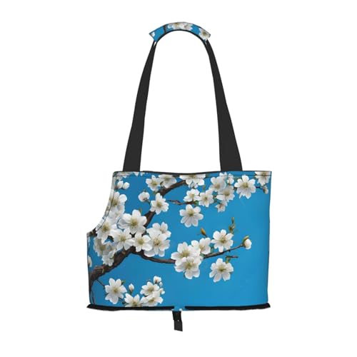 Faltbare Haustiertasche mit japanischen Kirschblumen, tragbare Reisetasche für Welpen, Katzen, Haustier-Tragetasche, Rucksäcke von BEIVGOXL