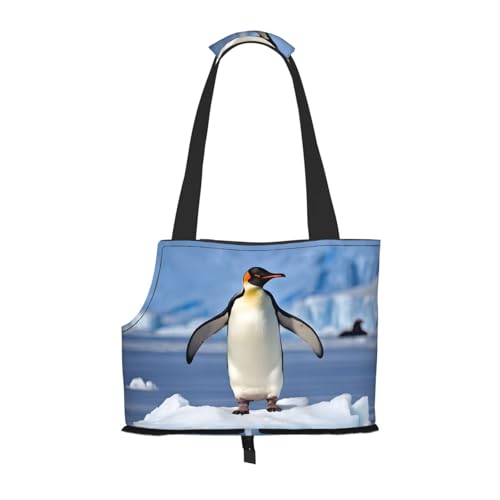 Faltbare Haustiertasche mit niedlichem Pinguin-Druck, tragbare Reisetasche für Welpen, Katzen, Haustier-Tragetasche, Rucksäcke von BEIVGOXL