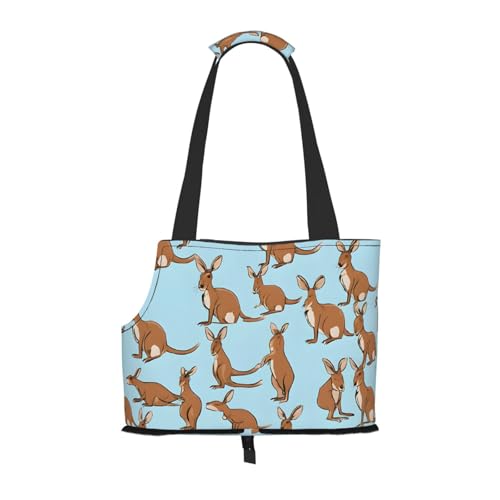 Funny for Kangaroo Zoo Printed Foldable Pet Bag - Portable Puppy Cat Travel Handbag Tote,Pet Carrier Backpacks von BEIVGOXL