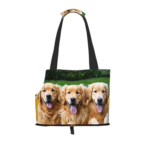 Golden Retriever bedruckte faltbare Haustiertasche für Welpen, Katzen, Reisetasche, Haustier-Tragetasche, Rucksack von BEIVGOXL