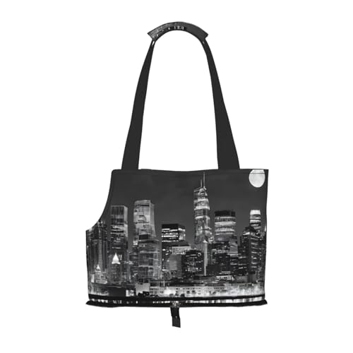 New York Paintings bedruckte faltbare Haustiertasche – tragbare Reisetasche für Welpen, Katzen, Haustier-Tragetasche, Rucksäcke von BEIVGOXL