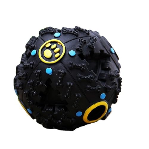 Squall Ball Pet Food Dropping Ball Pet Puzzle Toy Small Dog Toy Sounding Toy Squeaky Ball Feeder (B-Small) von BEJARM
