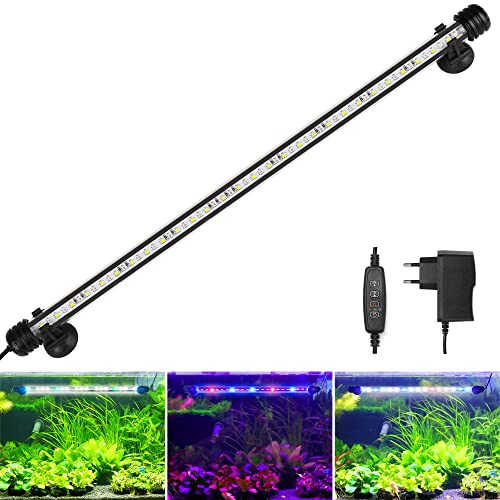 BELLALICHT LED Timer Aquarium Beleuchtung - Aquarien Lampe [RGB-Weiß Licht] mit eingebautem Timer Dimmer, Dimmbar 10 Helligkeitsstufen IP67 Wasserdicht Light für Fisch Tank Pflanze, L-49C von BELLALICHT