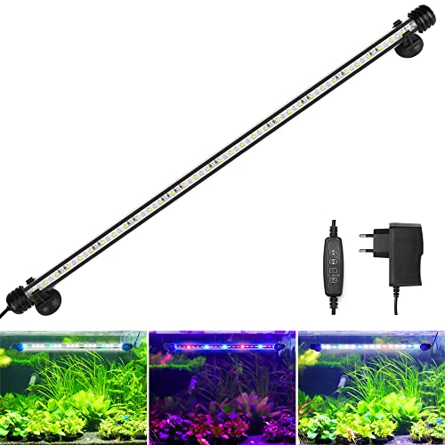 BELLALICHT LED Timer Aquarium Beleuchtung - Aquarien Lampe [RGB-Weiß Licht] mit eingebautem Timer Dimmer, Dimmbar 10 Helligkeitsstufen IP67 Wasserdicht Light für Fisch Tank Pflanze, L-58C von BELLALICHT