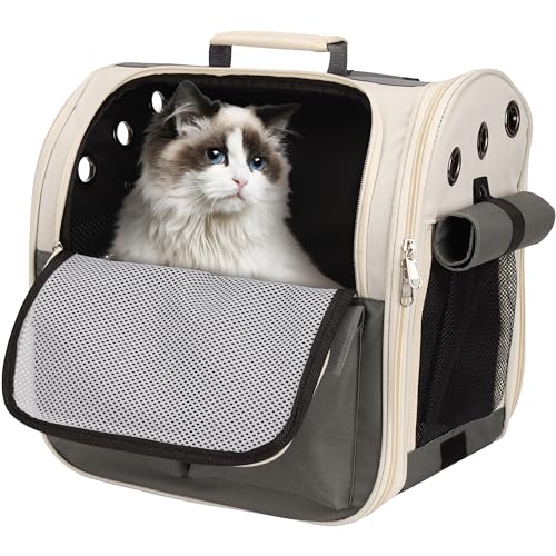 Belle Vous Haustierrucksack - Hunderucksack - Rucksack Hund - Katzenrucksack - Atmungsaktiver Rucksack für Katze oder Hunde - Für Spaziergänge, Wanderungen und Reisen von BELLE VOUS