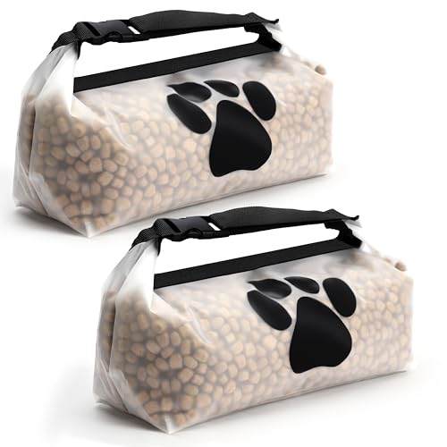 Belle Vous Hundefutter-Aufbewahrungsbeutel 2er Set - Futtertasche - Reise Hundenapf für Hundefutter oder Hundekekse - Hunde Reise Zubehör - Faltbarer Hundenapf unterwegs von BELLE VOUS