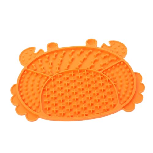 1Stk Haustier-Slow-Food-Matte leckpad für Hunde Tierpfleger Welpe leckt Matte hundefutter Station hundeleckmatten Hund frisst langsam Pad langsamer Zubringer Kieselgel Orange BELLIFFY von BELLIFFY