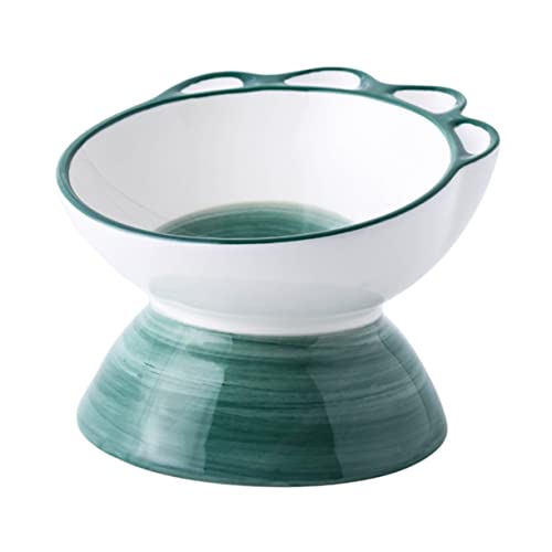 1Stk Haustiernapf Katzennäpfe Futternapf Katzenfutter erhöhte Futternäpfe für Katzen Haustier wässern pet Water Bowl pet Bowl Katzennapf Dinosaurier-Krallen-Hundenapf Keramik Green BELLIFFY von BELLIFFY