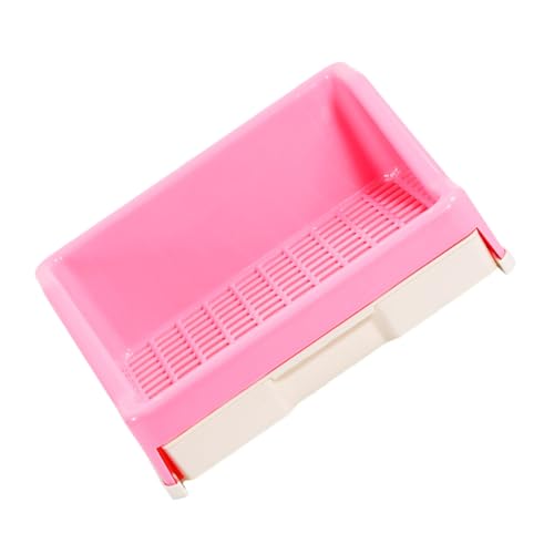 BELLIFFY 1stk Toilette Mit Haustierschublade Töpfchen-trainingskaninchen Zubehör Für Hasenkäfige Töpfchen-Zug-häschen Kleines Pinkel Toilette Größere Haustierpfanne Rosa Plastik von BELLIFFY