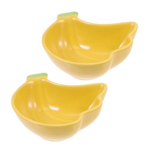 2St Keramikschale süße Katzenfutternäpfe Futternapf für Katzen meerschweinchen Futter Kätzchennäpfe tierfutterbehälter pet Water Bowl Futternapf für Haustiere Rattenschüssel Yellow BELLIFFY von BELLIFFY