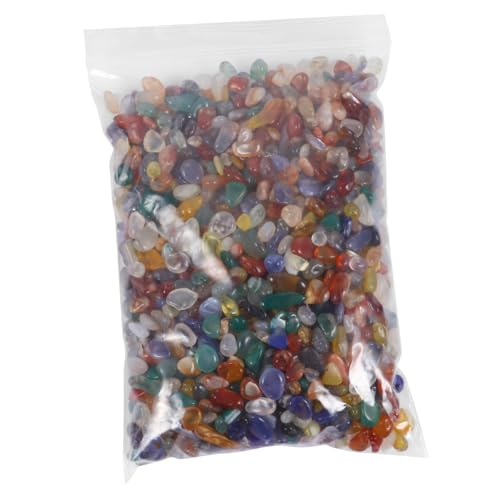 BELLIFFY 1 Packung Kristall Achat Kies Lose Edelsteine Feng-Shui-Steine Mini-Edelsteine Achatsteine Achat Stein Trommelstein Aquariumkiesel Dekor Bunte Vase Colorful Kristall-achat-Stein von BELLIFFY