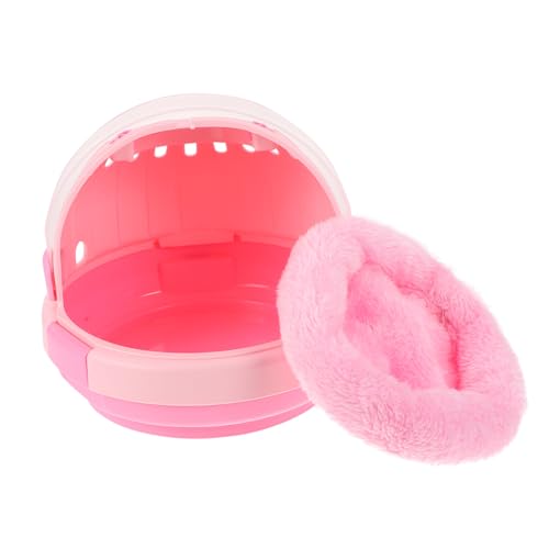 BELLIFFY 1 Satz Brutvogel warmes Nest Reisehamster Kleiner Haustierträger Outdoor-Zubehör tragbarer Käfig Vogel Reisen haustierbett pet Bed Ruheplatz für Papageien Haustierzubehör Samt Rosa von BELLIFFY