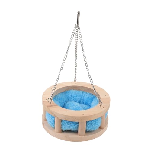 BELLIFFY 1 Satz Hamster Hängematte Kauspielzeug Für Welpen Kleines Tier Hängen Hamster-ruheplatz Kleintierhängematte Hamster-schaukelnest Hamster Kauspielzeug Bett Igel Dekor Kiefernholz von BELLIFFY