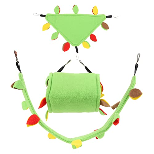 BELLIFFY 1 Satz Hamster-Spielzeug Kleine Haustierkäfig-hängematte Hamster Hängende Tunnelhängematte Haustier Spielzeug Eichhörnchen Stofftier Plüsch Papageienspielzeug Polarfleece Green von BELLIFFY