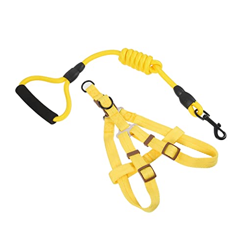 BELLIFFY 1 Satz Haustierleine Hundeweste Haustiergeschirr, Leine Weste Leine Welpengeschirr Hundegeschirr hundegurt hundelaufband Dog Lead Welpenweste und Leine Haustierzubehör Nylon Yellow von BELLIFFY