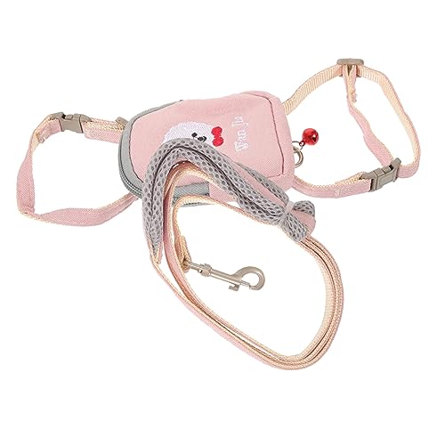 BELLIFFY 1 Satz Haustierleine pet paw pet Supplies hundelaufband hundegurt Katzen Katzenleinengeschirr für den Außenbereich Zugseil für kleine Haustiere Kätzchenleine Nylon Rosa von BELLIFFY