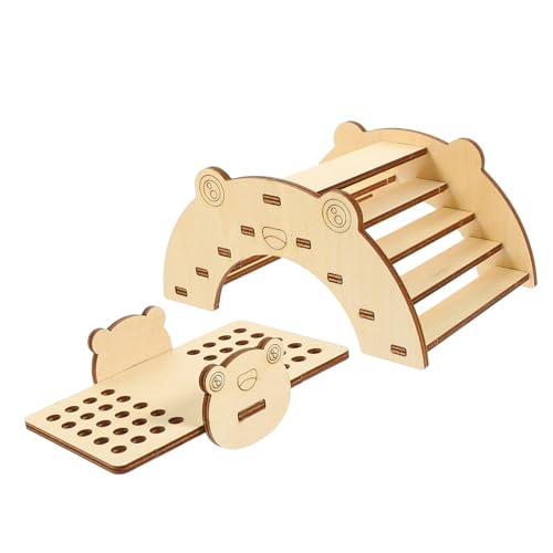 BELLIFFY Holz Wippe für Hamster 2PCs Montage Spielzeug Hamster Brücke Dekorative Haustier Lebensraum von BELLIFFY