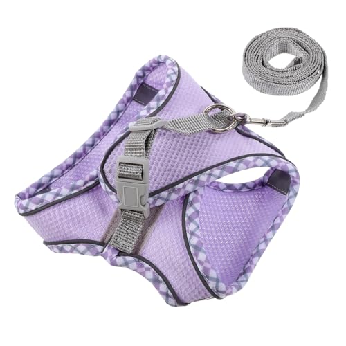 BELLIFFY 1 Satz Katzenleinenweste Hundeleine Little Pets hundelaufband Hundehalsband hundepflege katzenklo Praktische Hundegeschirrweste Multifunktionales Hundegeschirr Polyester Violett von BELLIFFY