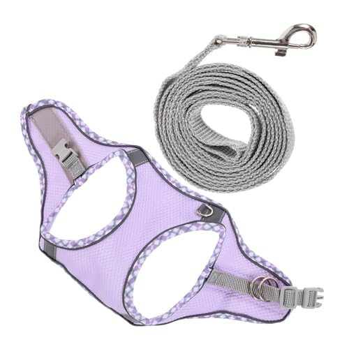 BELLIFFY 1 Satz Katzenleinenweste Hundeleine hundegurt Halsband Hunde Leinenset für Hunde Tierzubehör katzenklo Geschirr für kleine Hunde Haustier Hund Zubehör Hundeweste Polyester Violett von BELLIFFY